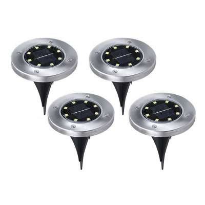 Garden Landscape Solar Powred Disk Lights, Outdoor Waterproof Pathway Yard Deck Lawn Patio Walkway Ground Solar Spike Lights